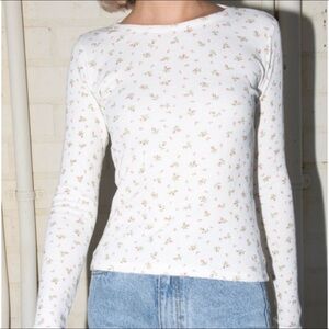 Brandy Melville Tori Thermal Floral Longsleeve